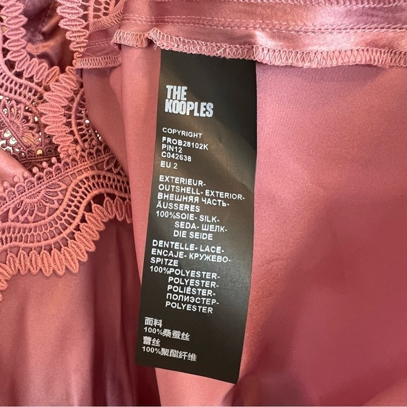 The Kooples Lace Silk Slip Dress Lilac Mauve FR 2 US 6 NWT Contemporary French - Picture 7 of 8